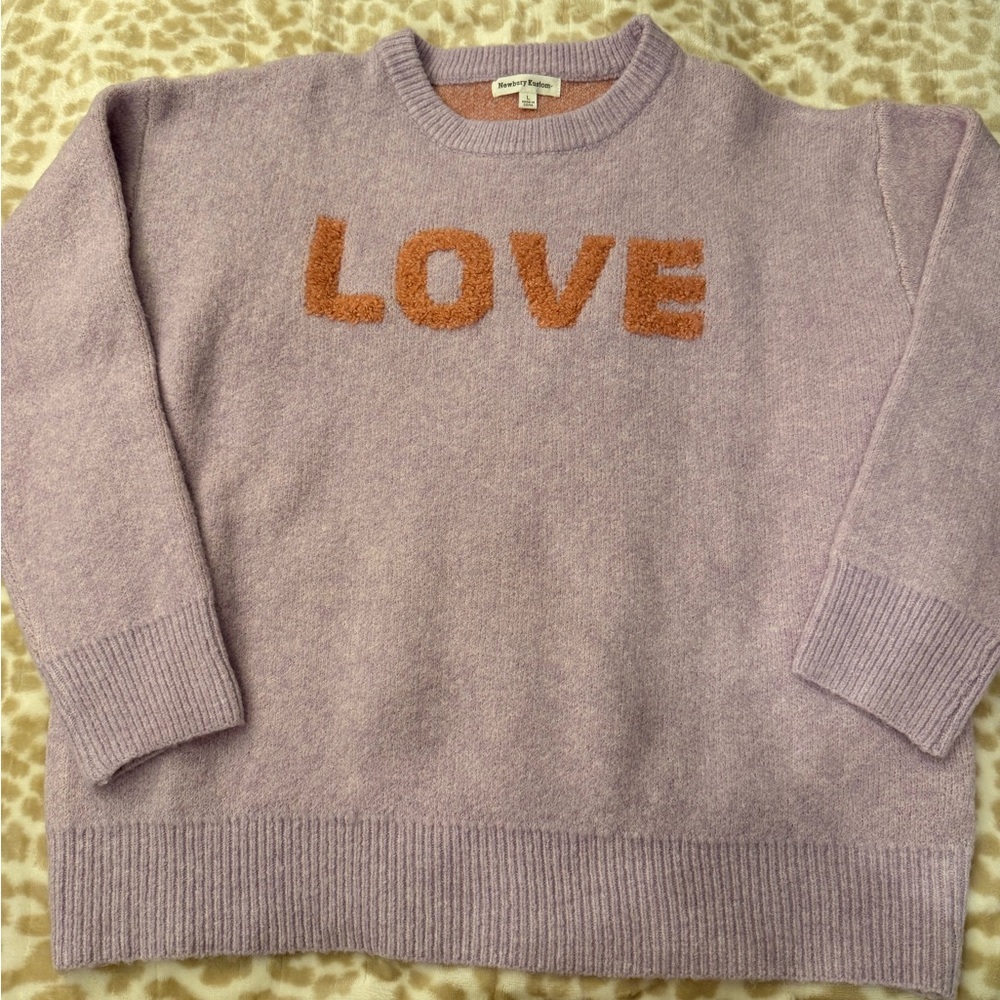 NWT | Newbury Kustom | Lilac 'Love' Crewneck Sweater | oversized
